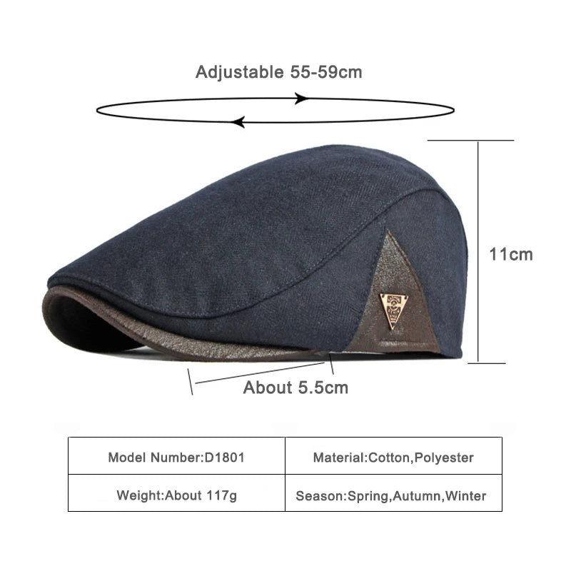 Fiskebeinsmønstret Newsboy Flatcap