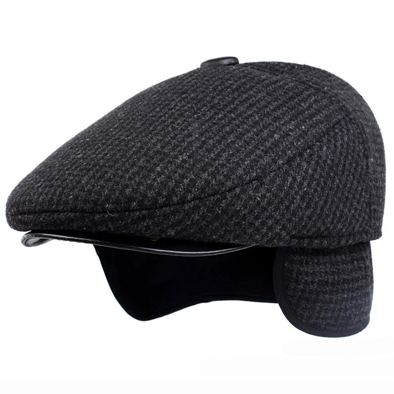Ull Klassisk Flatcap med Øreflapper