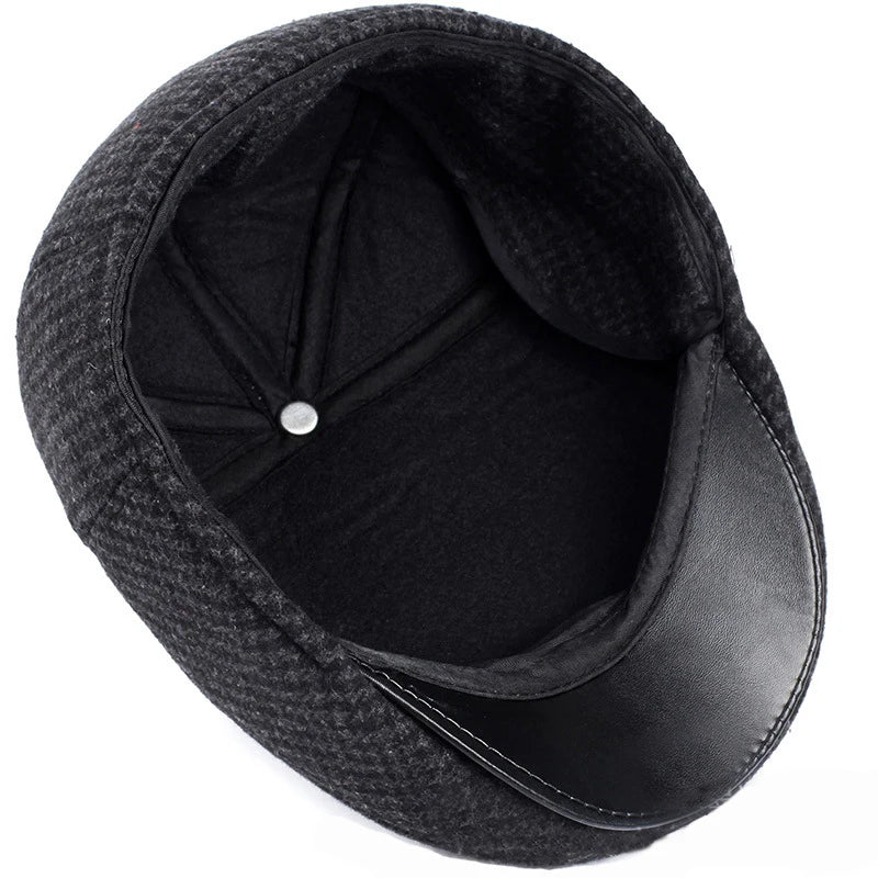 Ull Klassisk Flatcap med Øreflapper