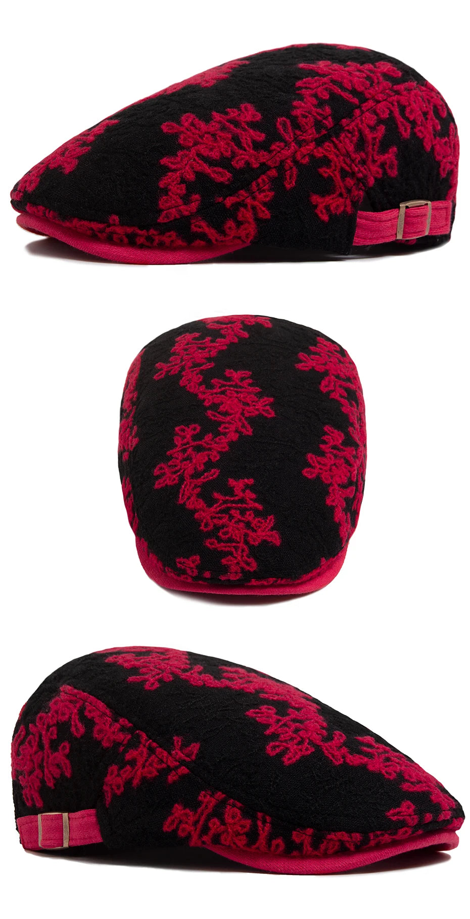 Mønstret Bomull Newsboy Flatcap