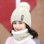 hat and scarf-beige