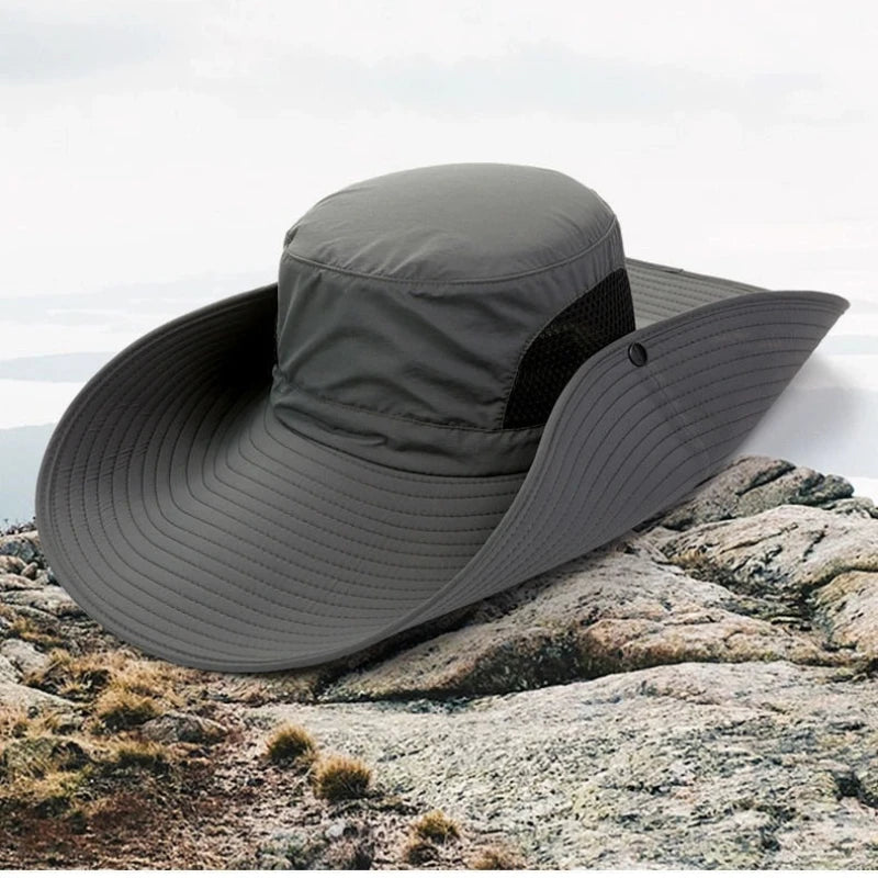 Pustende Mesh Solhatt med Bred Brem