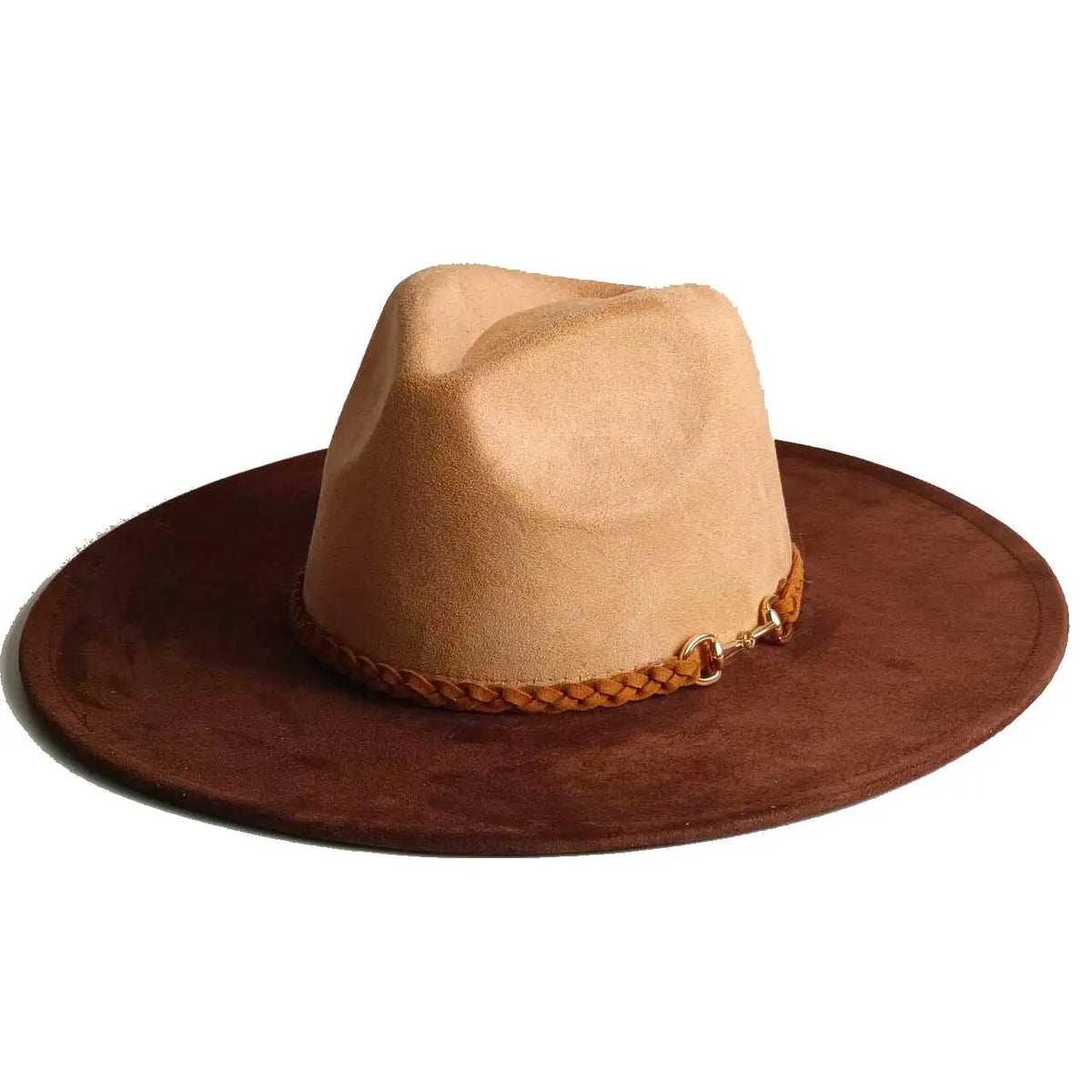 Semsket Fedora Filthatt med Bred Brem