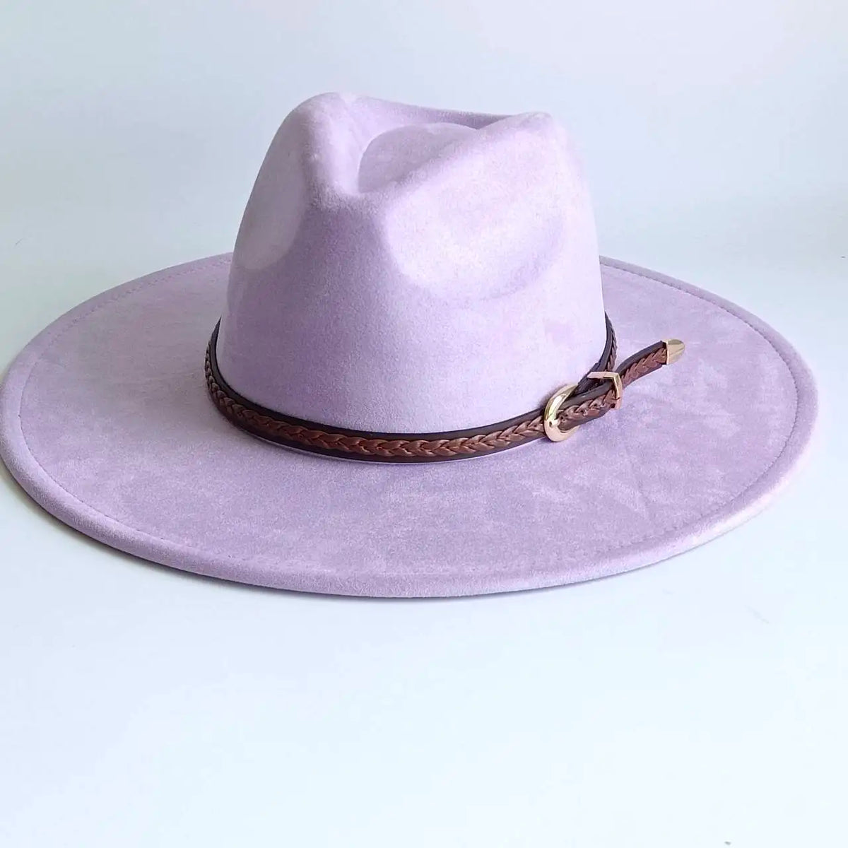 Semsket Fedora Filthatt med Bred Brem