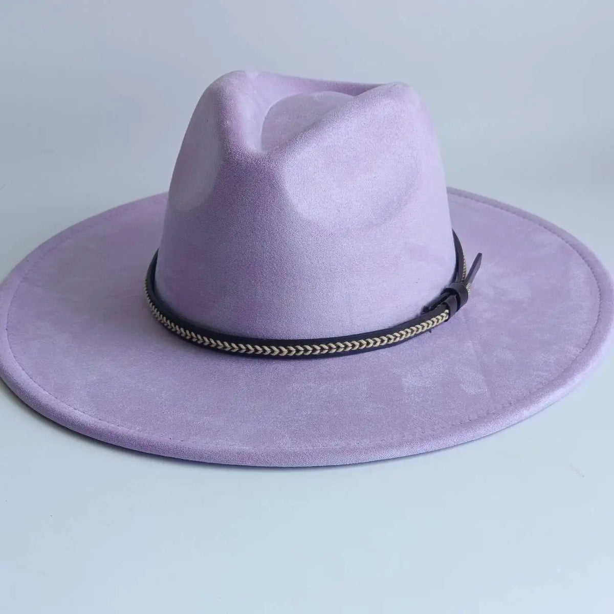 Semsket Fedora Filthatt med Bred Brem