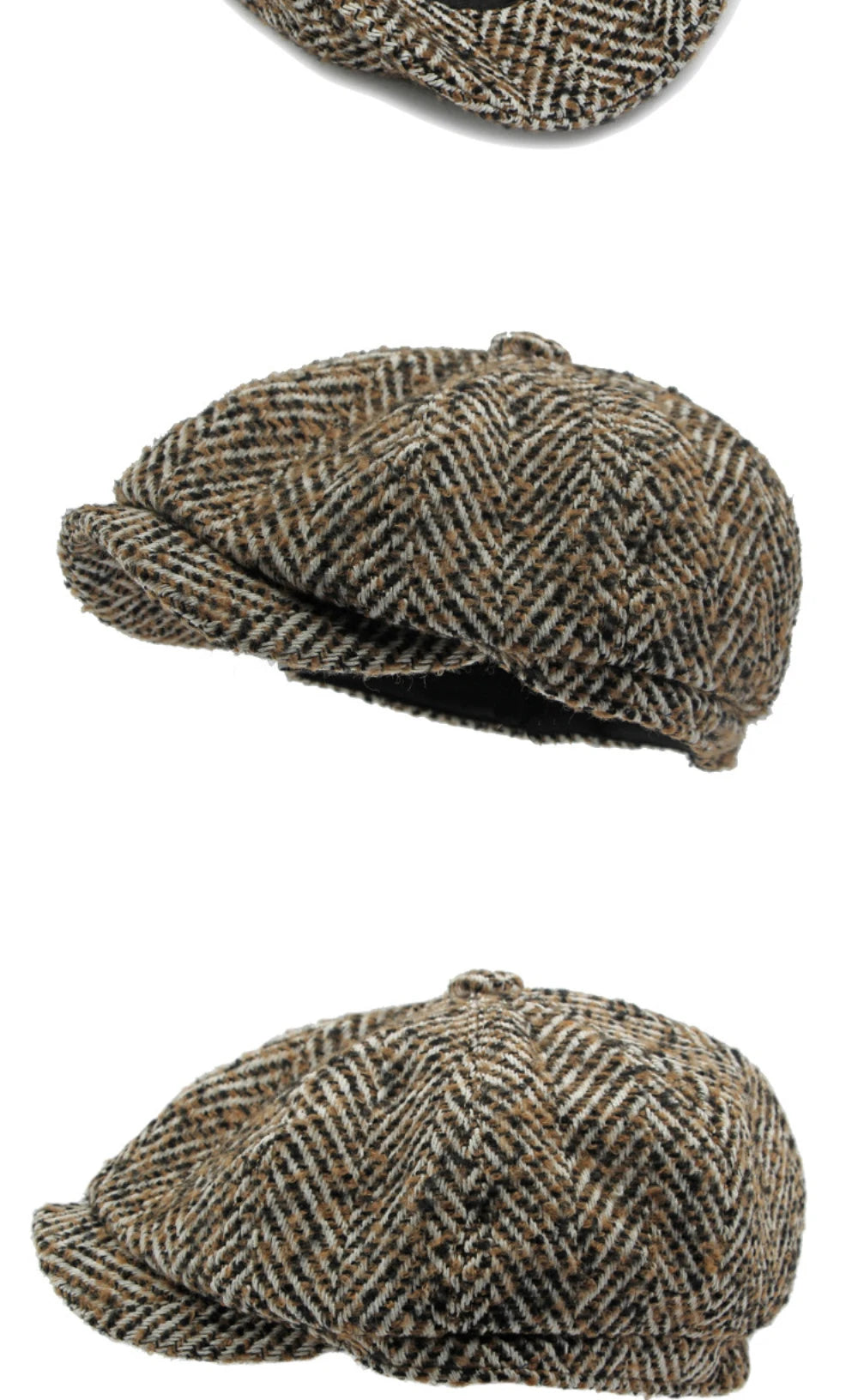 Stripete Ull Newsboy Flatcap