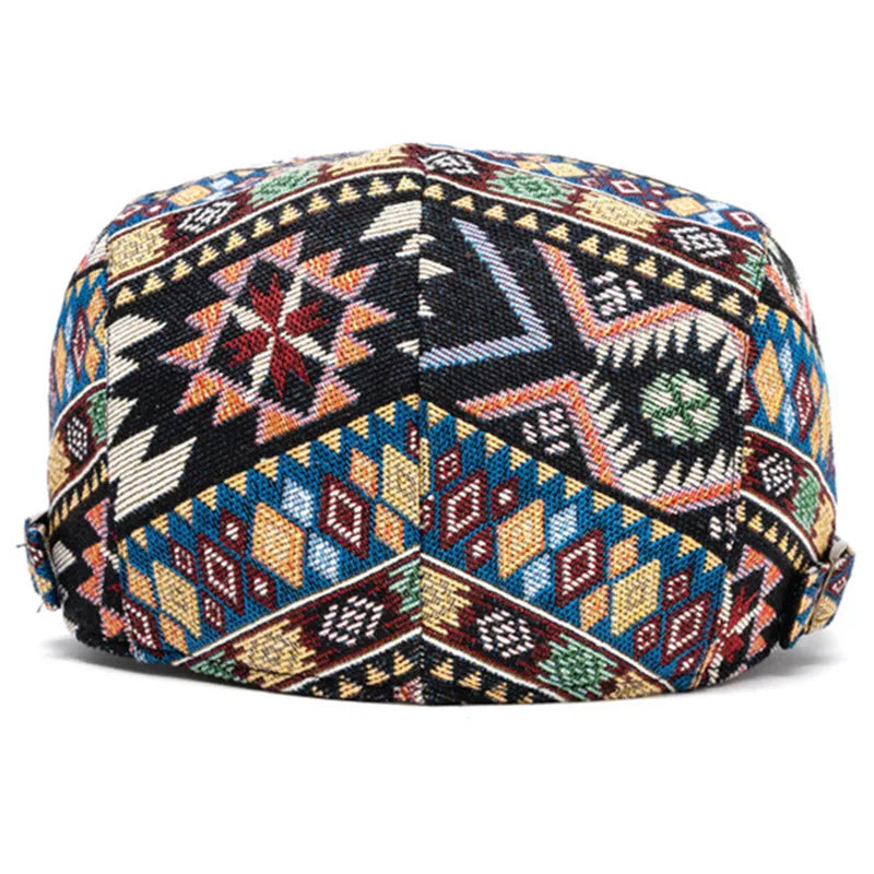 Mønstret Newsboy Flatcap