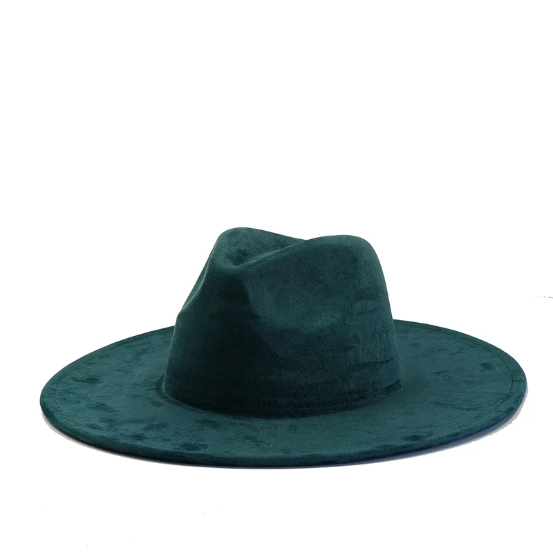 Semsket Fedora Filthatt med Bred Brem