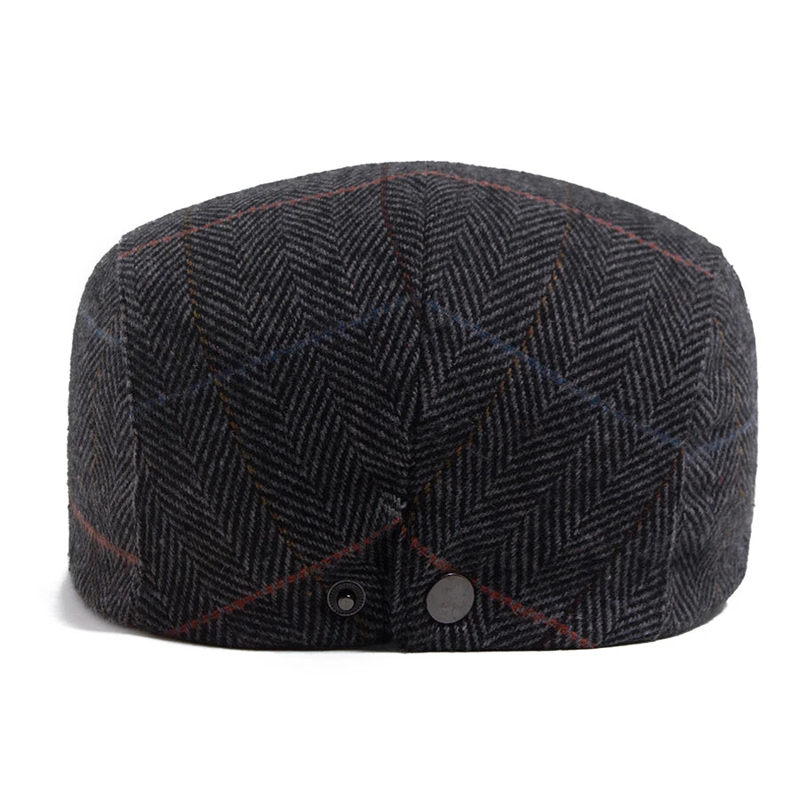 Fiskebeinsmønstret Ull Newsboy Flatcap
