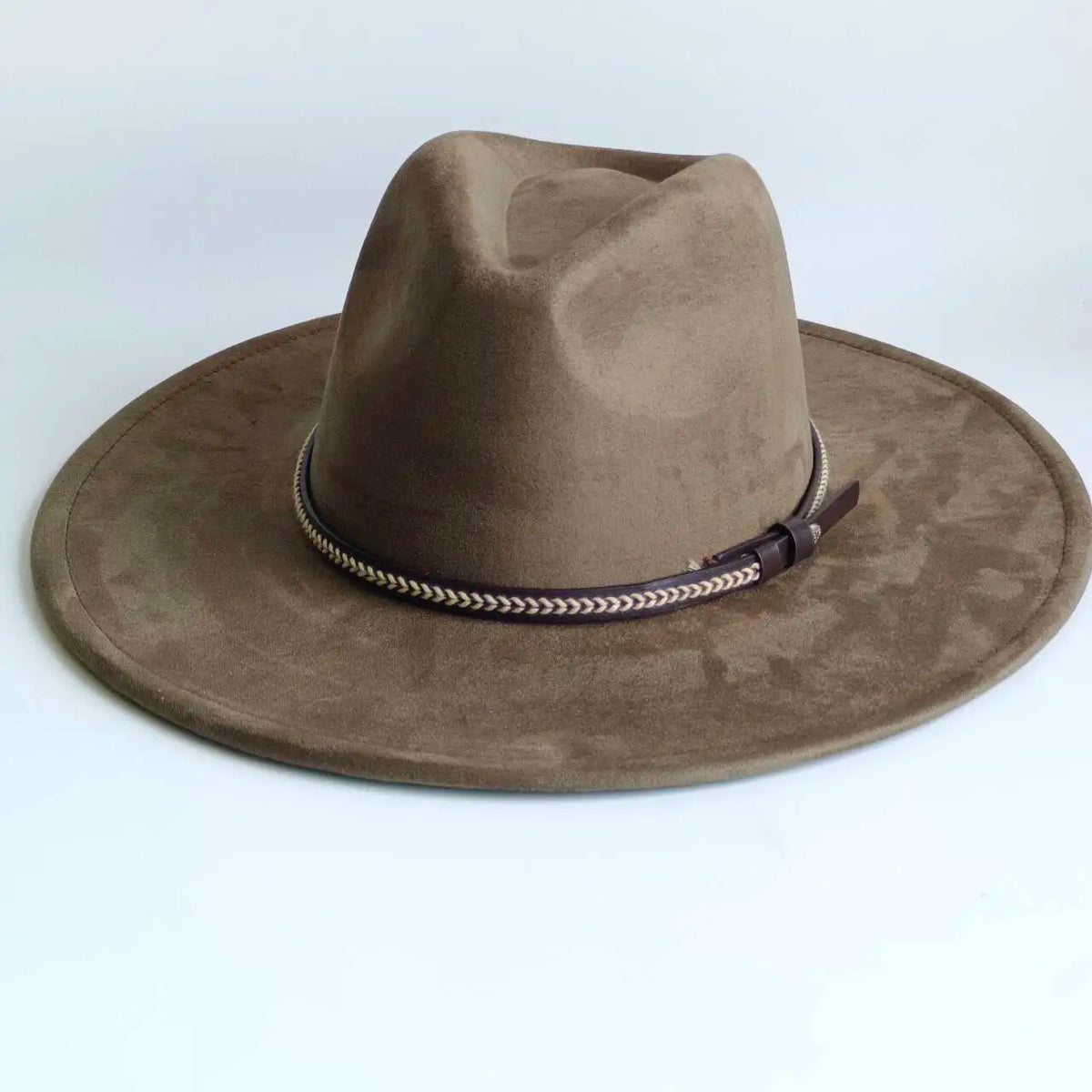 Semsket Fedora Filthatt med Bred Brem