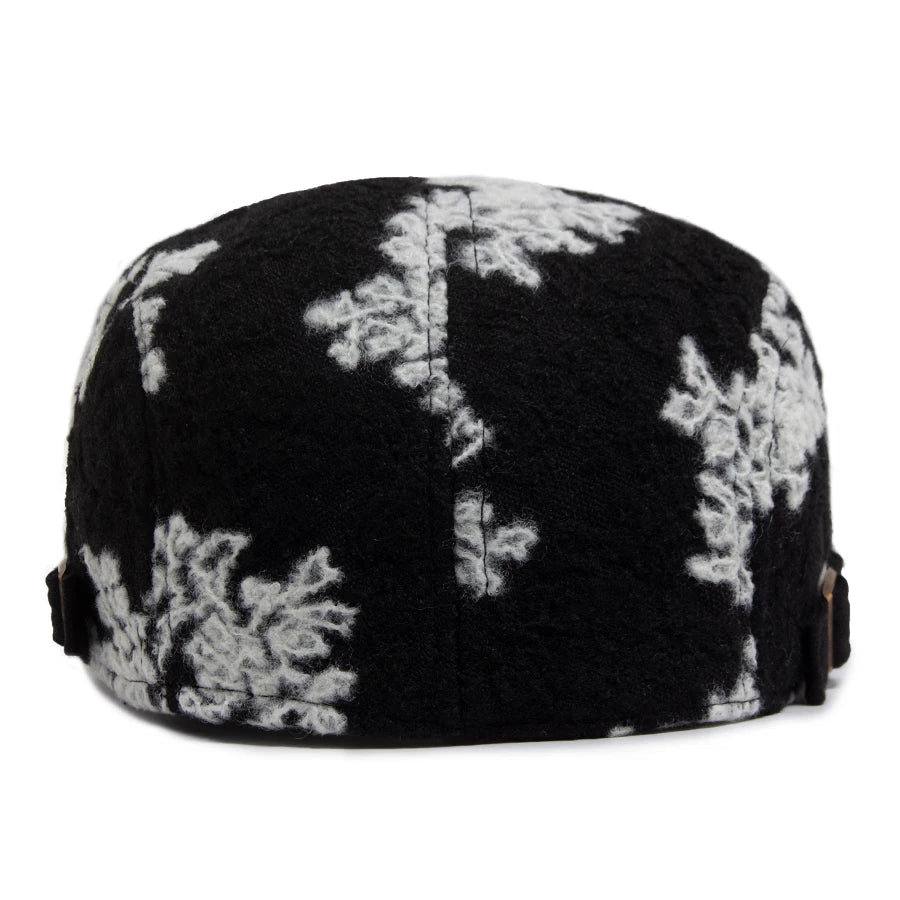 Mønstret Bomull Newsboy Flatcap