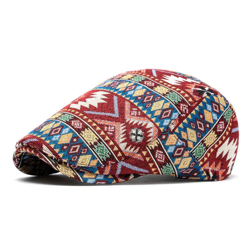 Mønstret Newsboy Flatcap