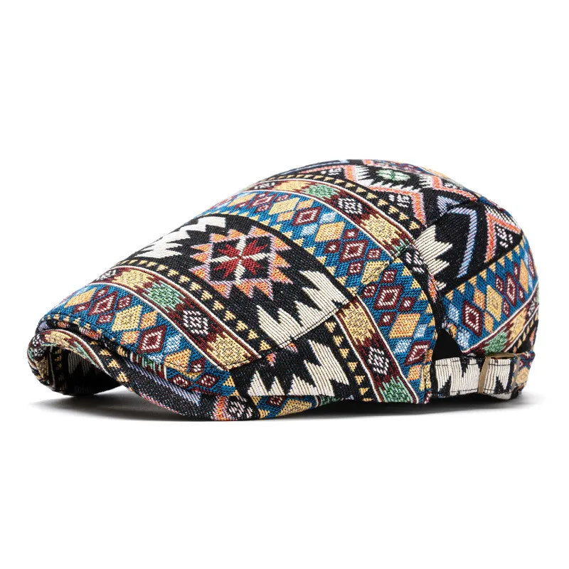 Mønstret Newsboy Flatcap