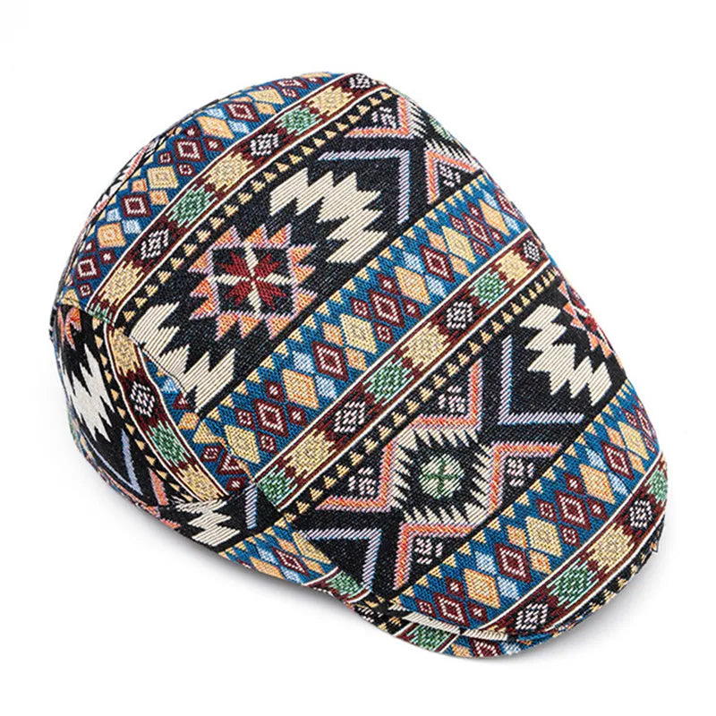 Mønstret Newsboy Flatcap