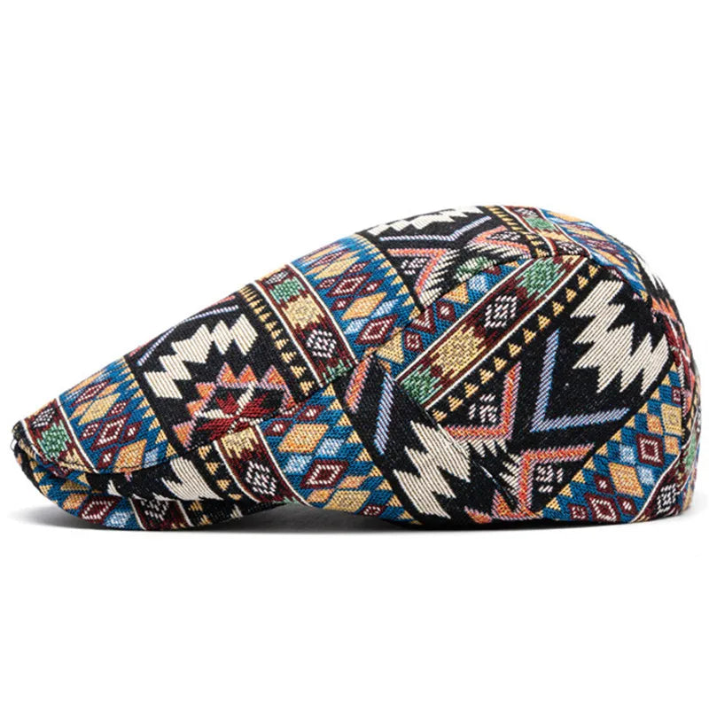 Mønstret Newsboy Flatcap