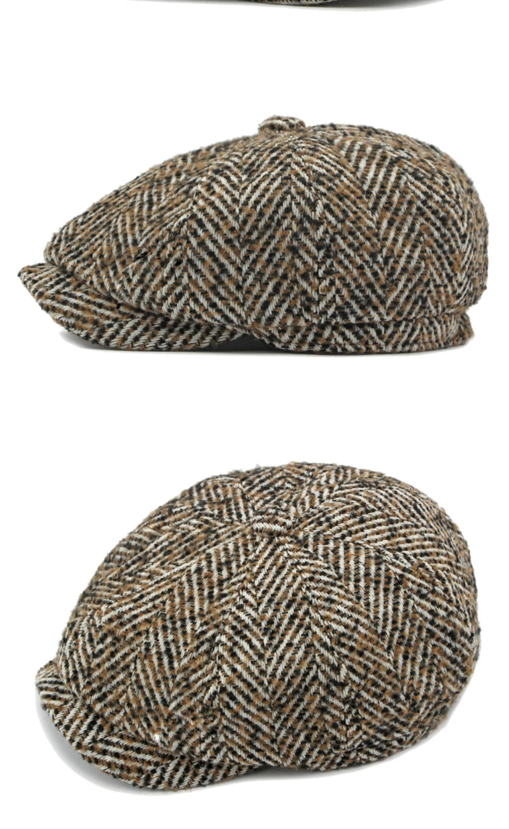 Stripete Ull Newsboy Flatcap