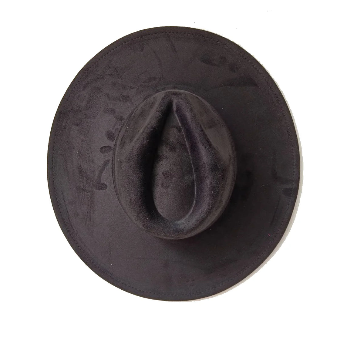 Semsket Fedora Filthatt med Bred Brem