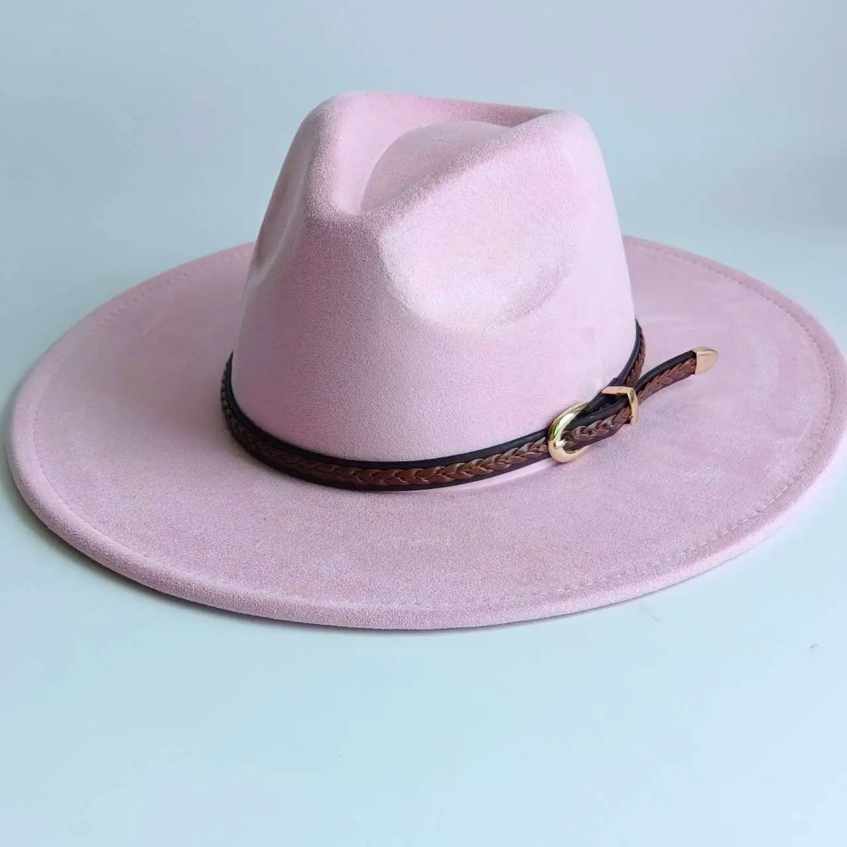 Semsket Fedora Filthatt med Bred Brem