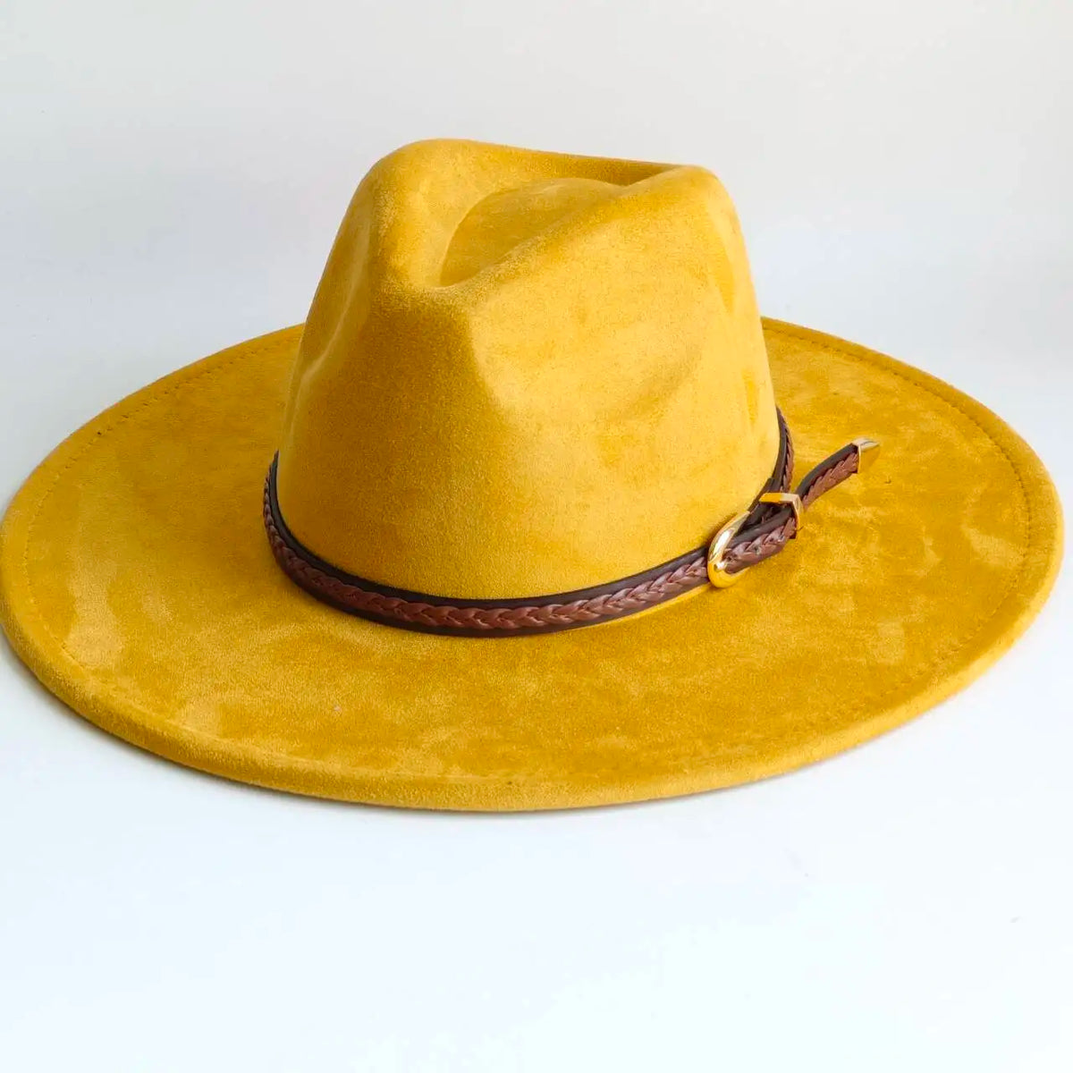 Semsket Fedora Filthatt med Bred Brem