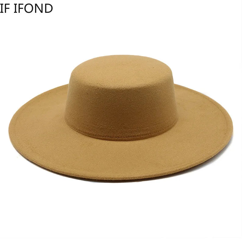 Ull Fedora Filthatt med Bred Brem