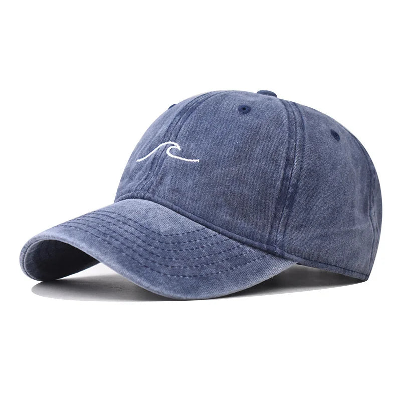 Bølgemotiv Brodert Caps