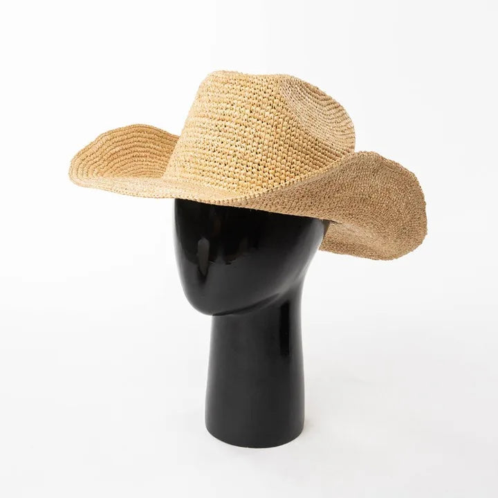 Raffia Cowboy-hatt med Bred Brem
