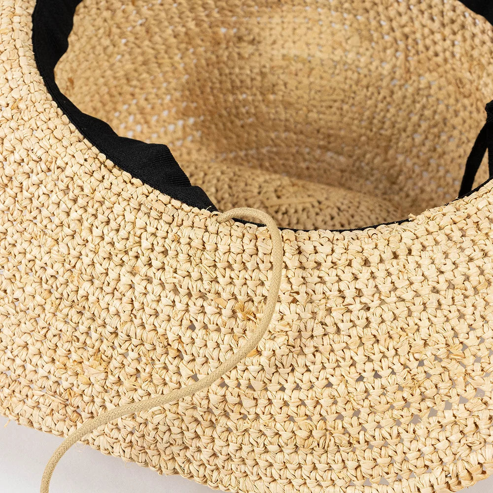 Raffia Cowboy-hatt med Bred Brem