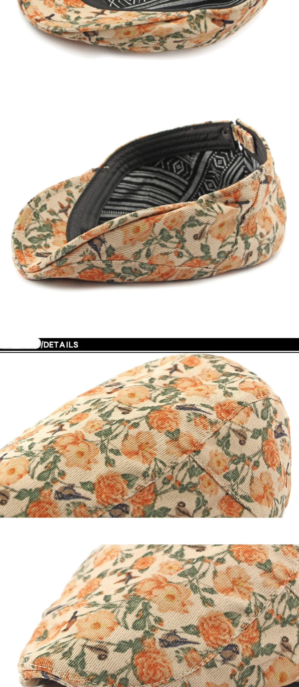 Blomstermønstret Klassisk Flatcap