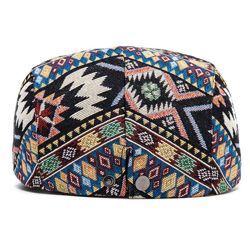 Mønstret Newsboy Flatcap