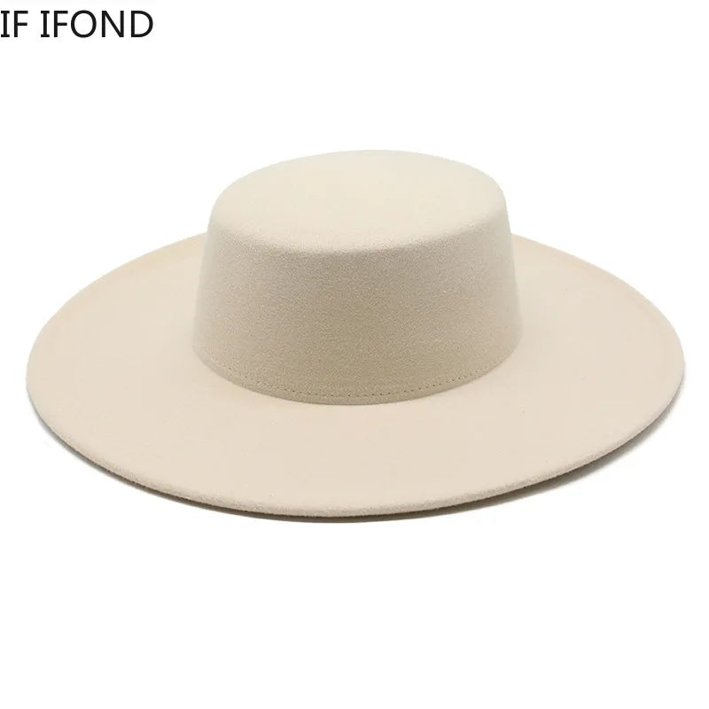 Ull Fedora Filthatt med Bred Brem
