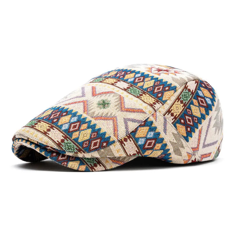 Mønstret Newsboy Flatcap