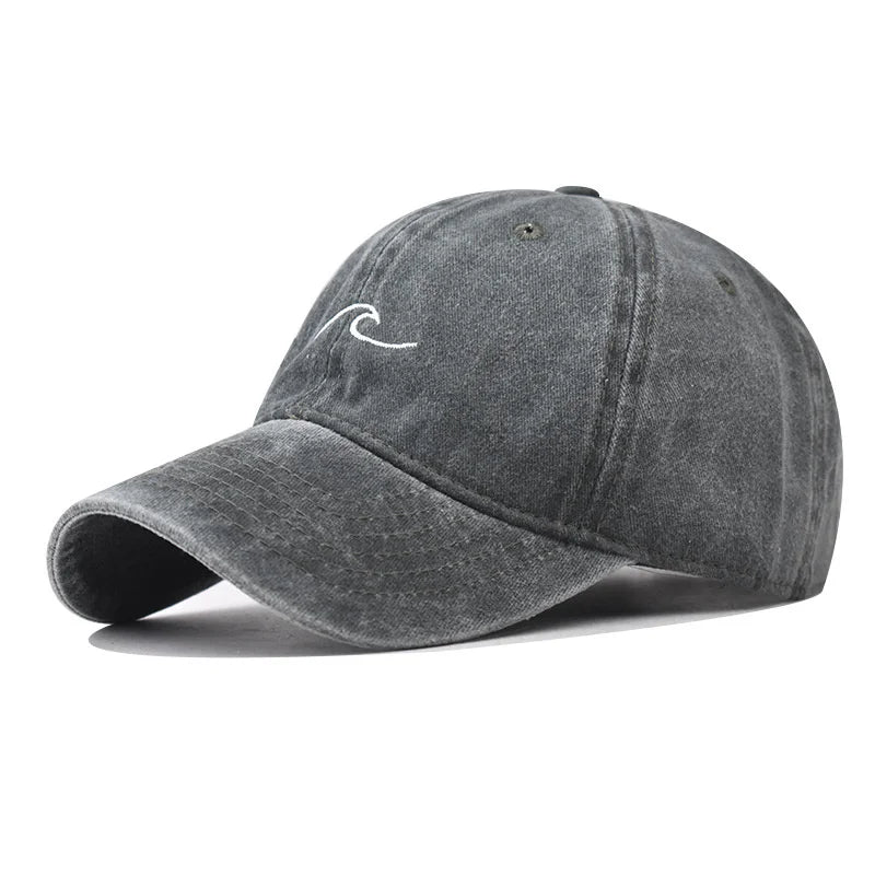 Bølgemotiv Brodert Caps