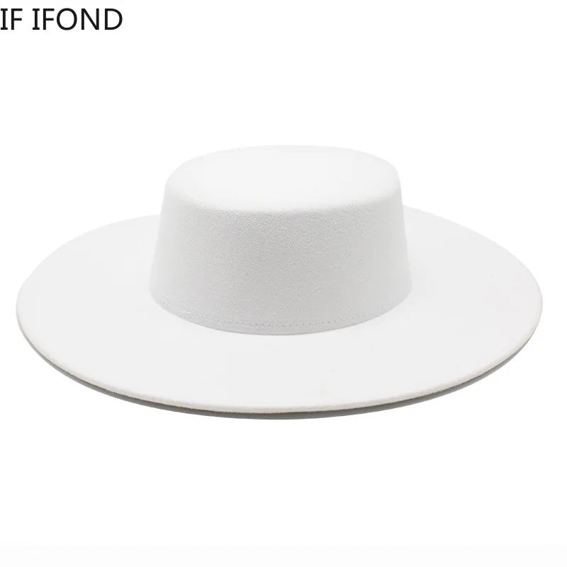 Ull Fedora Filthatt med Bred Brem