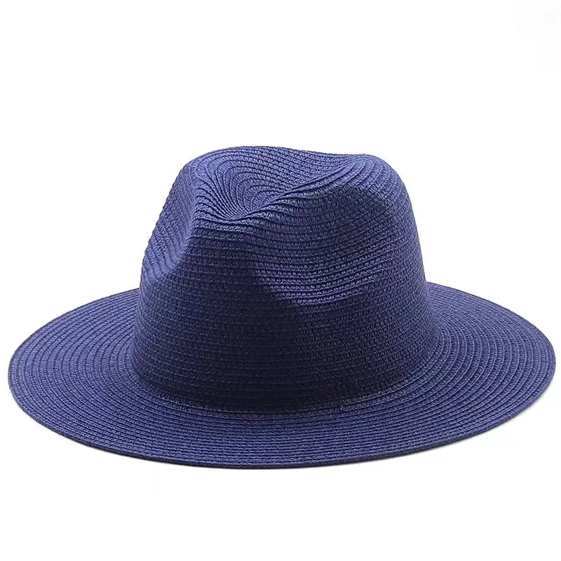 Strå Fedora Filthatt med Bred Brem