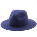 Strå Fedora Filthatt med Bred Brem