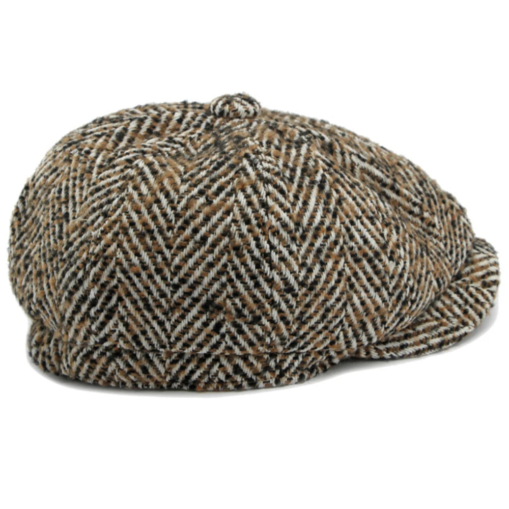 Stripete Ull Newsboy Flatcap