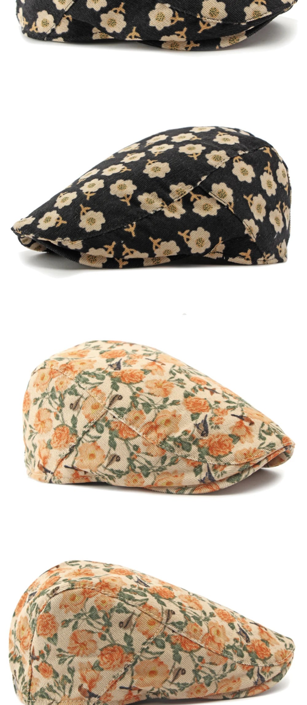 Blomstermønstret Klassisk Flatcap