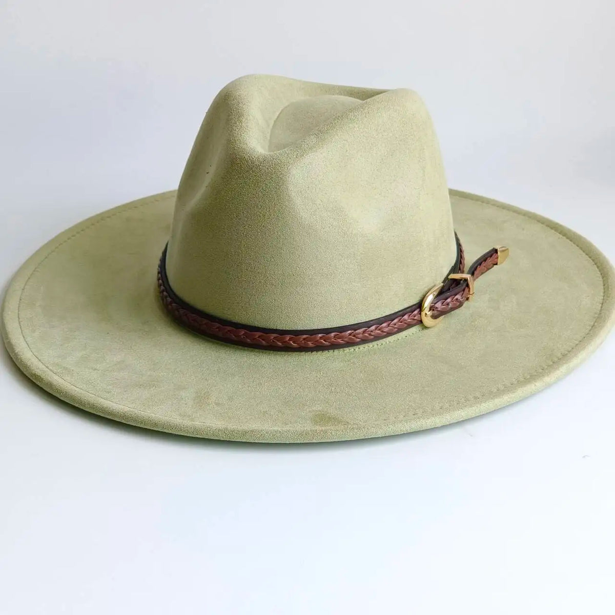 Semsket Fedora Filthatt med Bred Brem