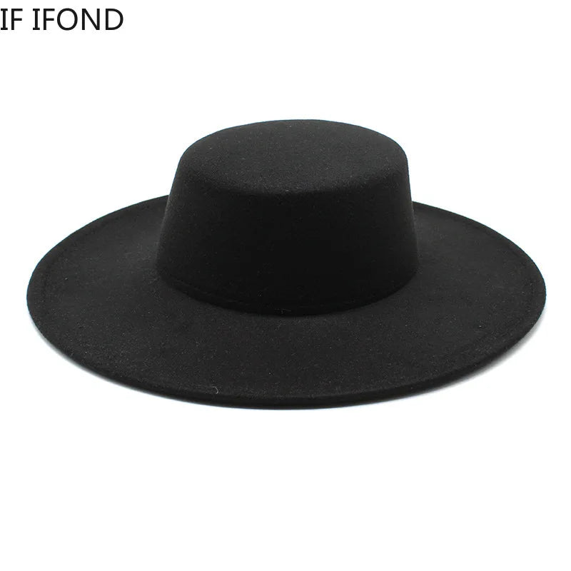 Ull Fedora Filthatt med Bred Brem