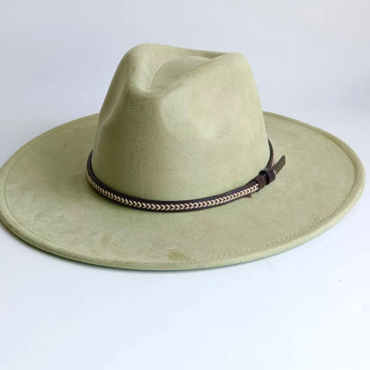 Semsket Fedora Filthatt med Bred Brem