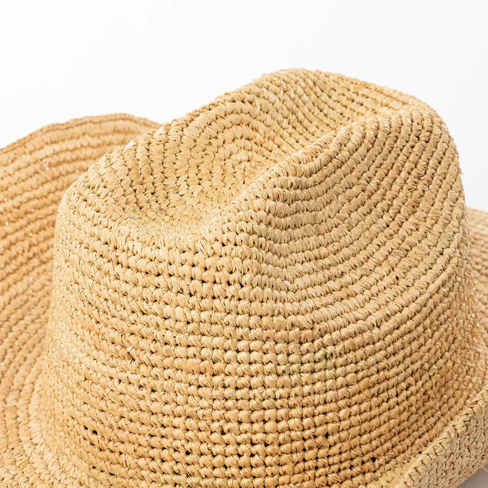 Raffia Cowboy-hatt med Bred Brem