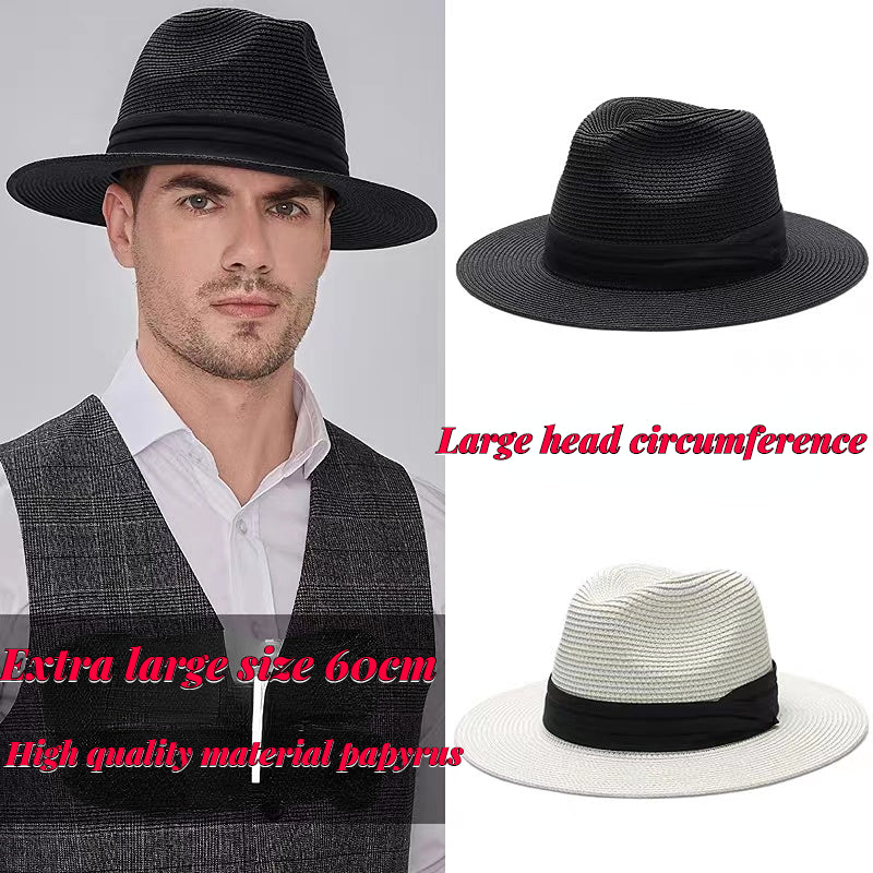 Strå Fedora Filthatt med Bred Brem