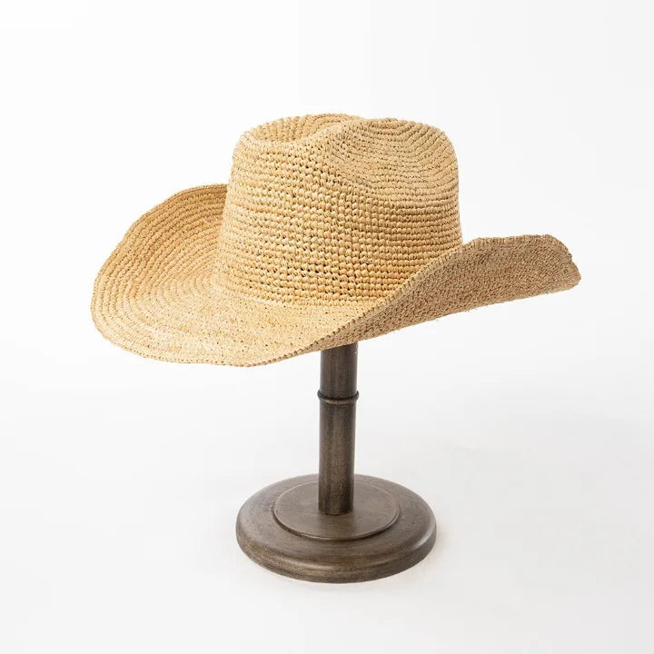 Raffia Cowboy-hatt med Bred Brem