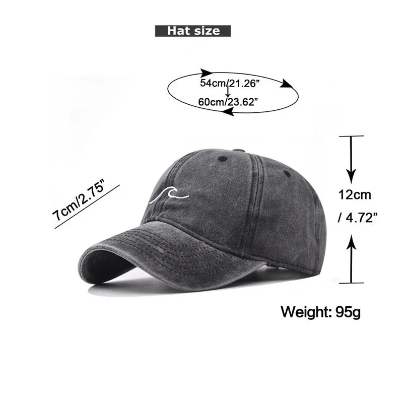 Bølgemotiv Brodert Caps