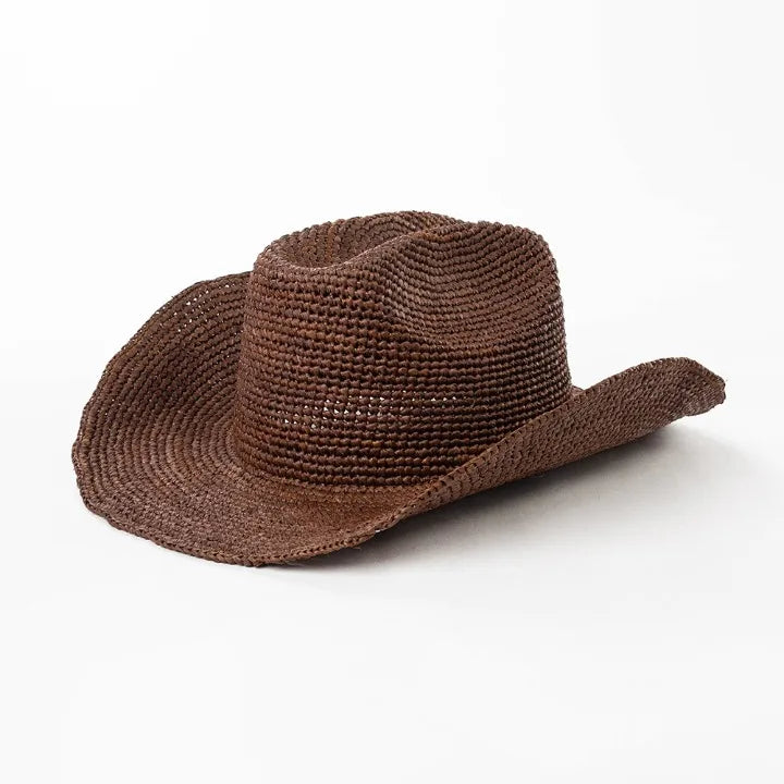 Raffia Cowboy-hatt med Bred Brem