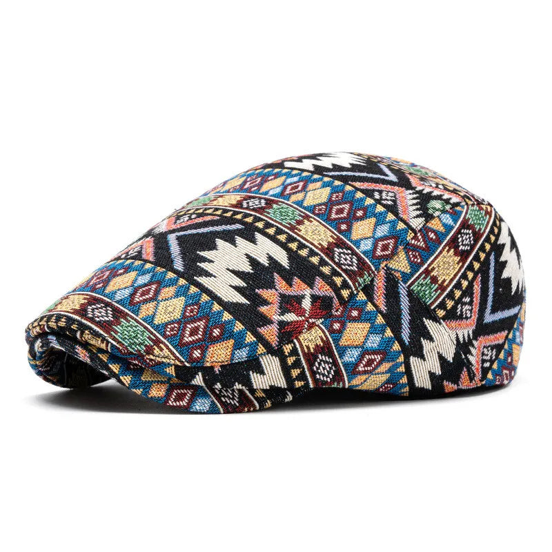Mønstret Newsboy Flatcap