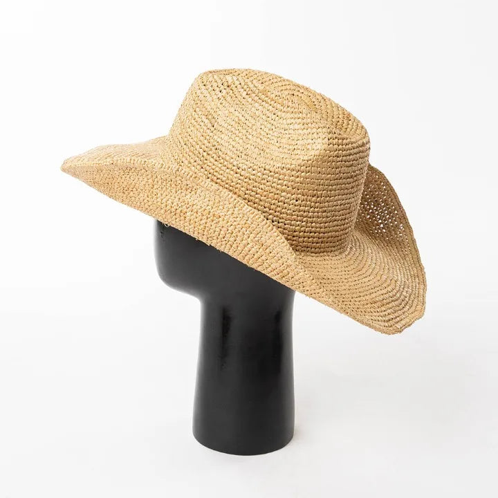 Raffia Cowboy-hatt med Bred Brem