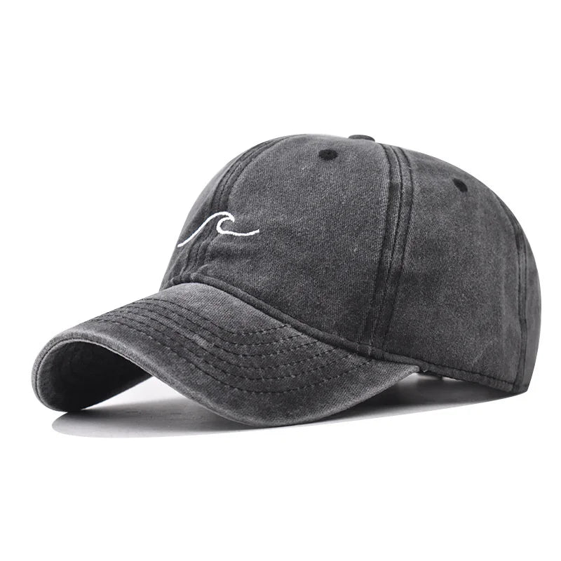 Bølgemotiv Brodert Caps