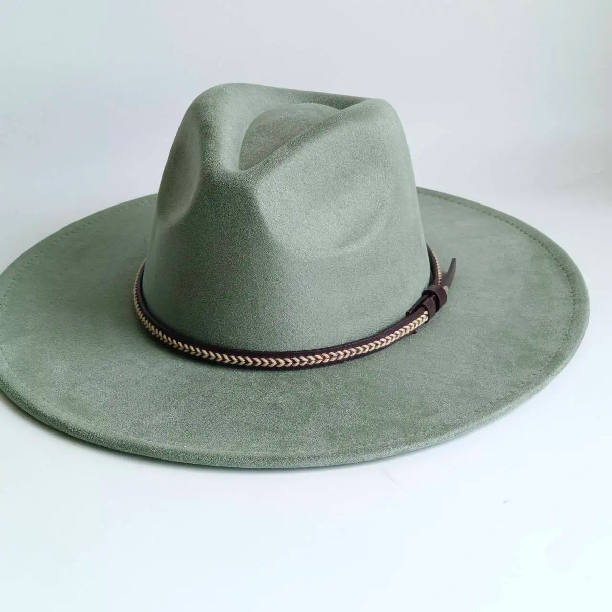 Semsket Fedora Filthatt med Bred Brem