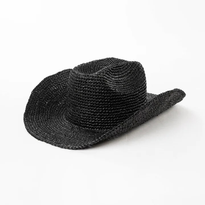 Raffia Cowboy-hatt med Bred Brem